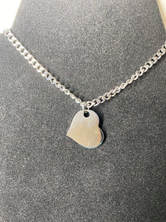 Stainless Steel Blank Heart Charm