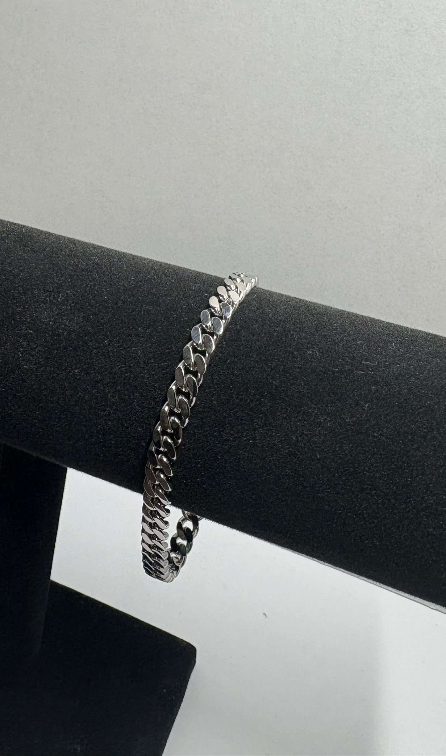 Stainless Steel Diamond Cut Curb Bracelet