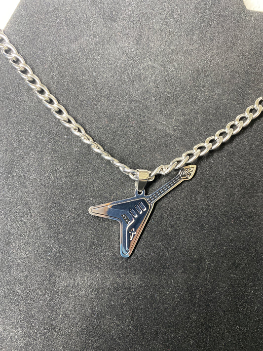 Stainless Steel Guitar Pendant