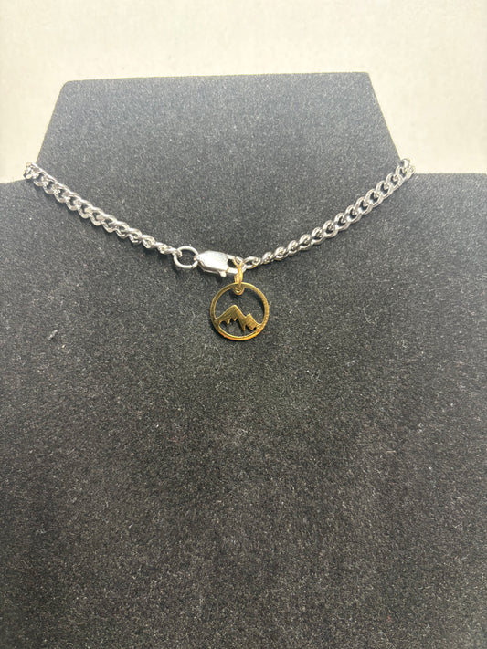18K Gold PVD Stainless Steel Mountain Charm