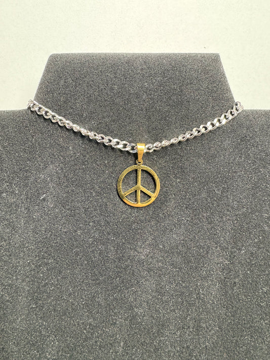 18K PVD Stainless Steel Peace Symbol Charm