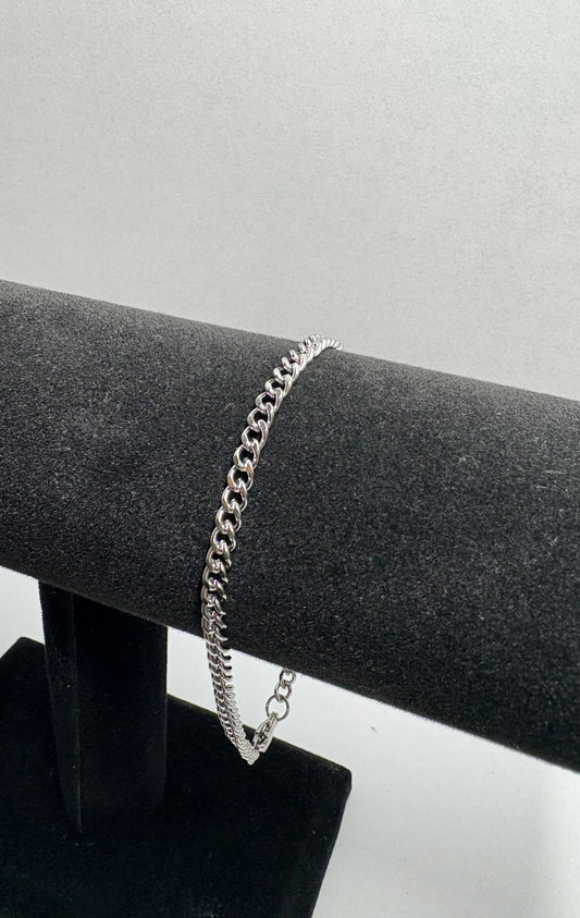 Stainless Steel Diamond Cut Curb Bracelet