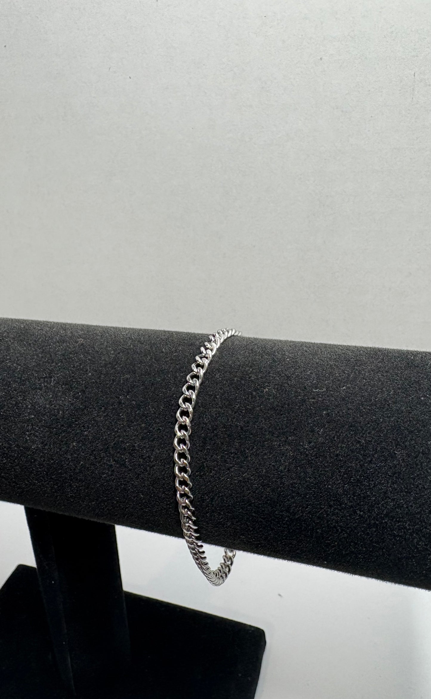 Stainless Steel Diamond Cut Curb Bracelet