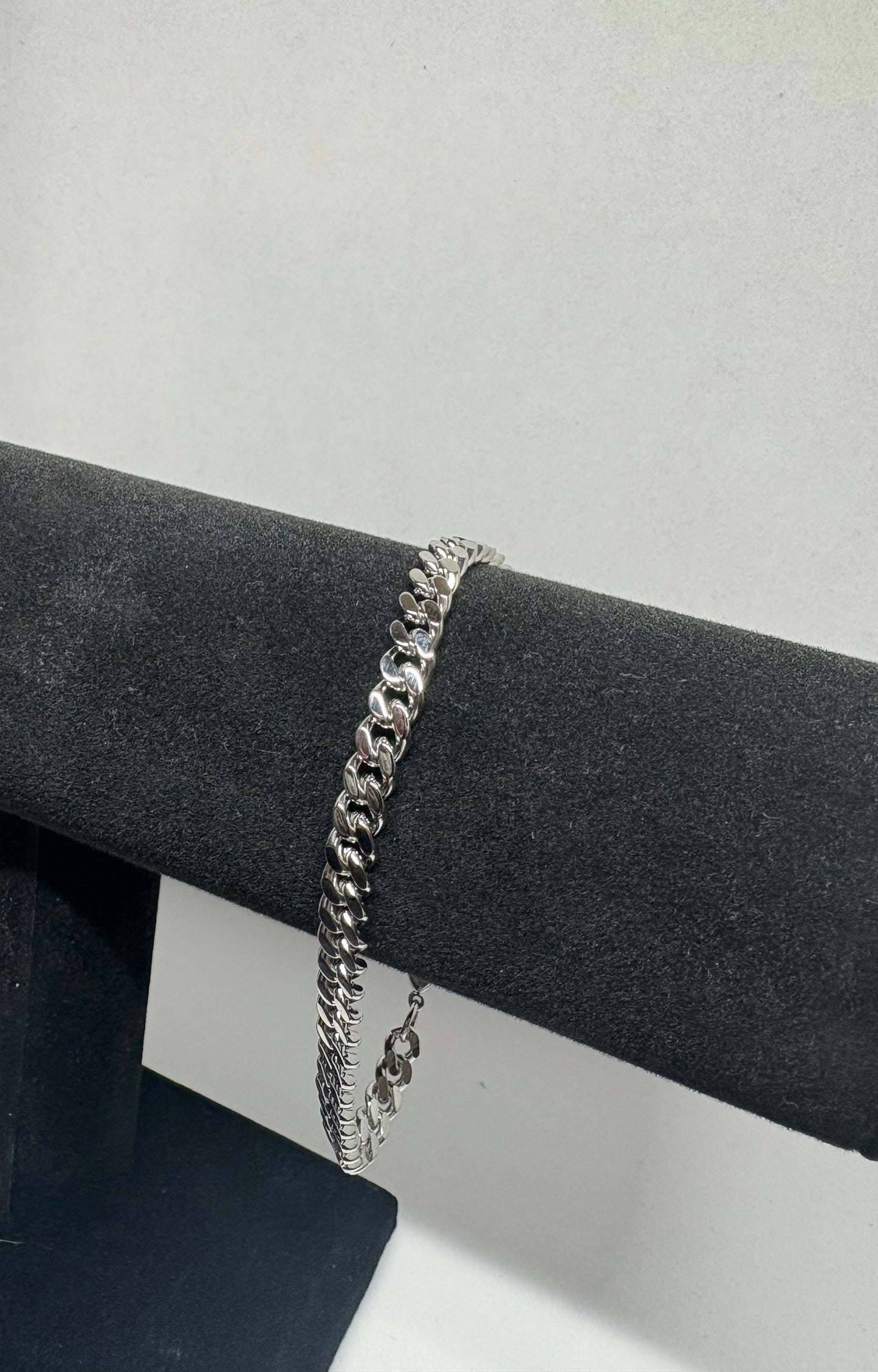 Stainless Steel Diamond Cut Curb Bracelet